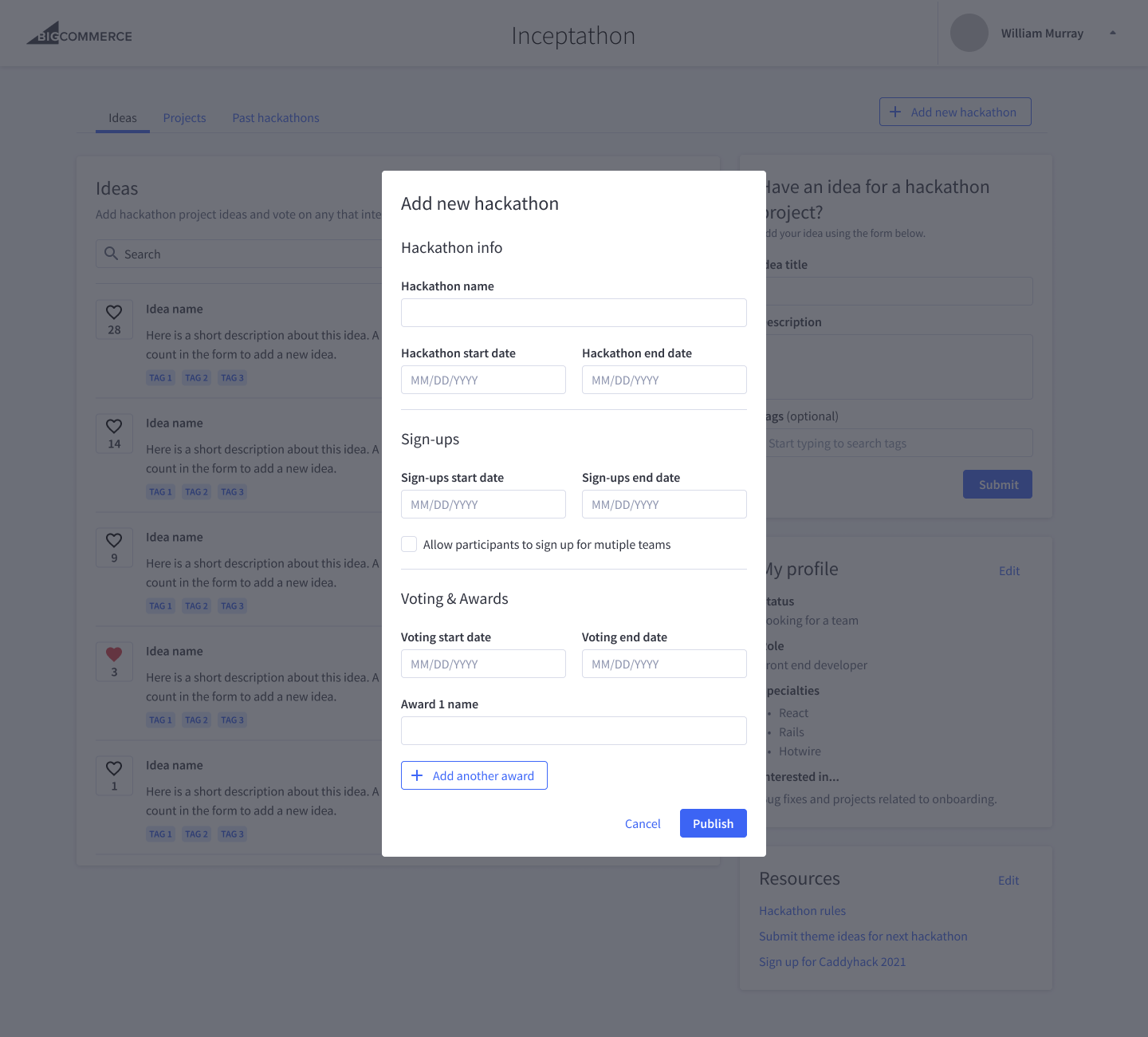 Hackathon App | Jennifer Chalupnik Portfolio
